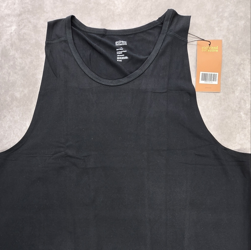 Girlfriend Collective NWT Black ReSet Relaxed Fit Tank Top - Picture 3 of 10